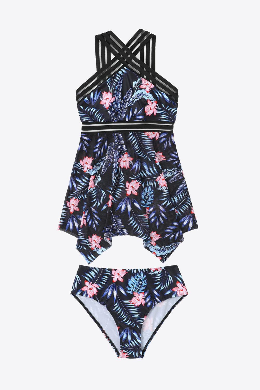 Printed Swim Dress and Bottoms Set BLUE ZONE PLANET