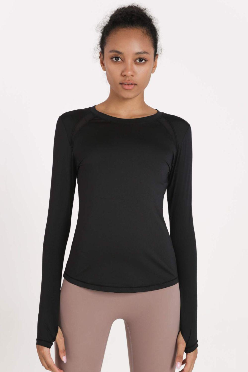 Quick-Dye Curved Hem Sports Top-TOPS / DRESSES-[Adult]-[Female]-Black-S-2022 Online Blue Zone Planet