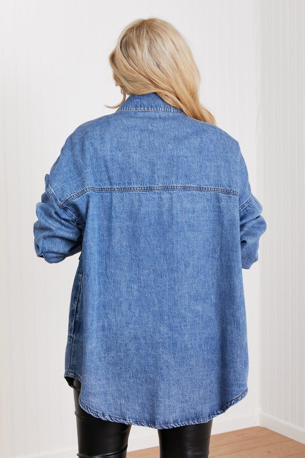 RISEN Jessica Denim Shacket-TOPS / DRESSES-[Adult]-[Female]-Blue Zone Planet