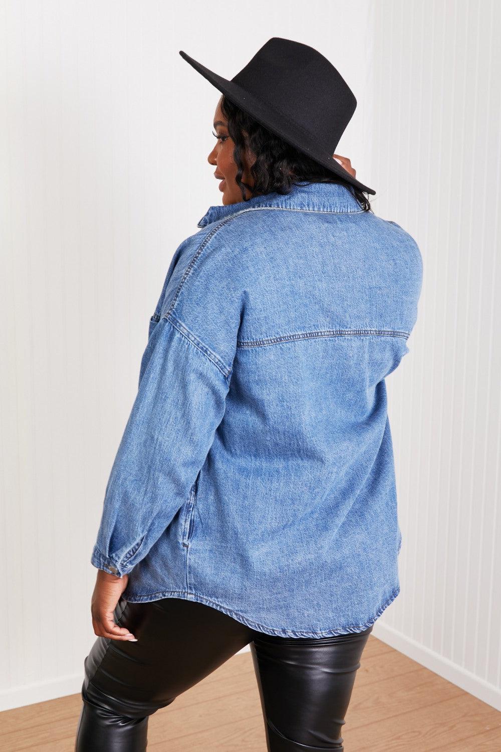 RISEN Jessica Denim Shacket-TOPS / DRESSES-[Adult]-[Female]-Blue Zone Planet