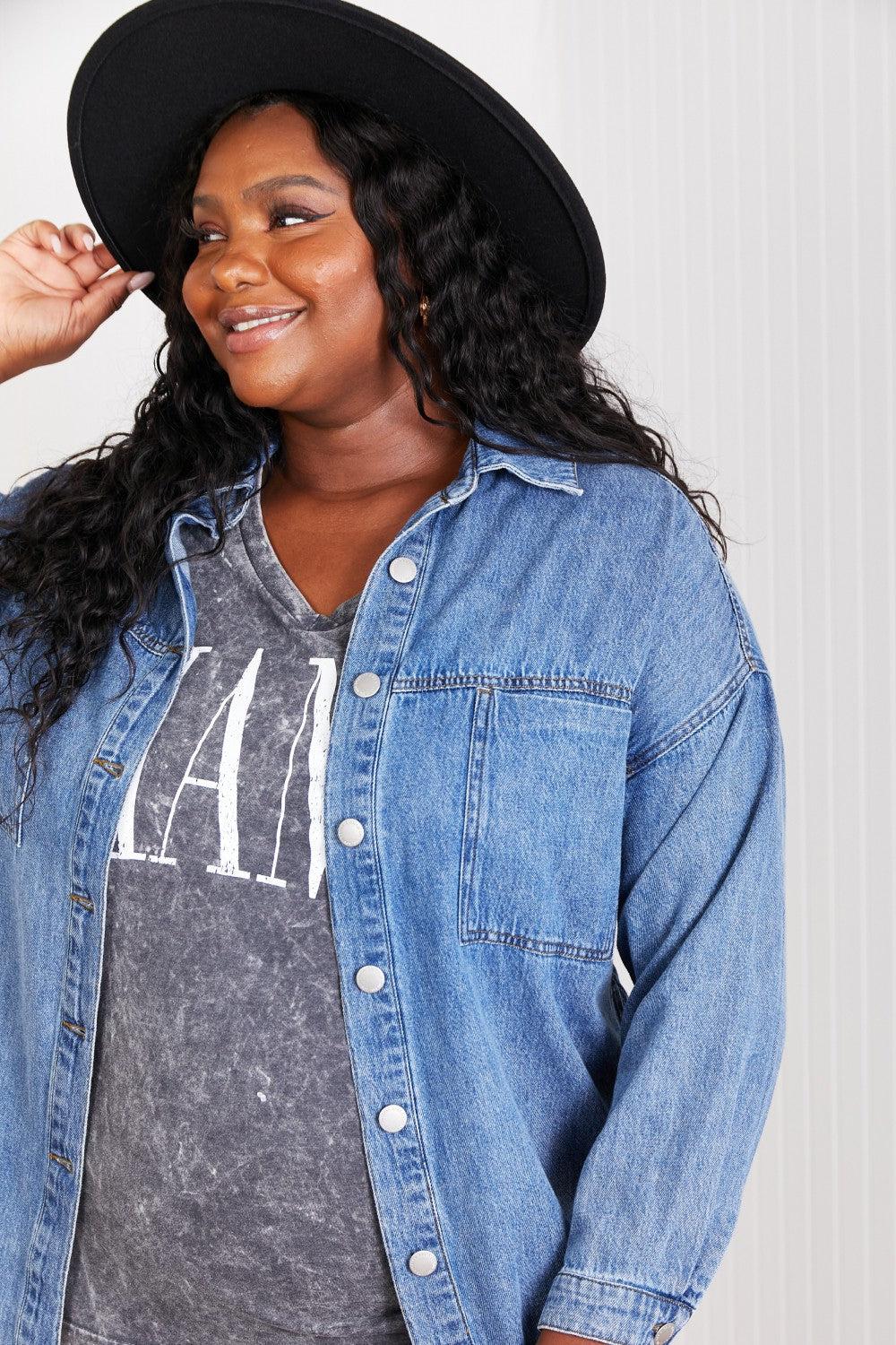 RISEN Jessica Denim Shacket-TOPS / DRESSES-[Adult]-[Female]-Blue Zone Planet