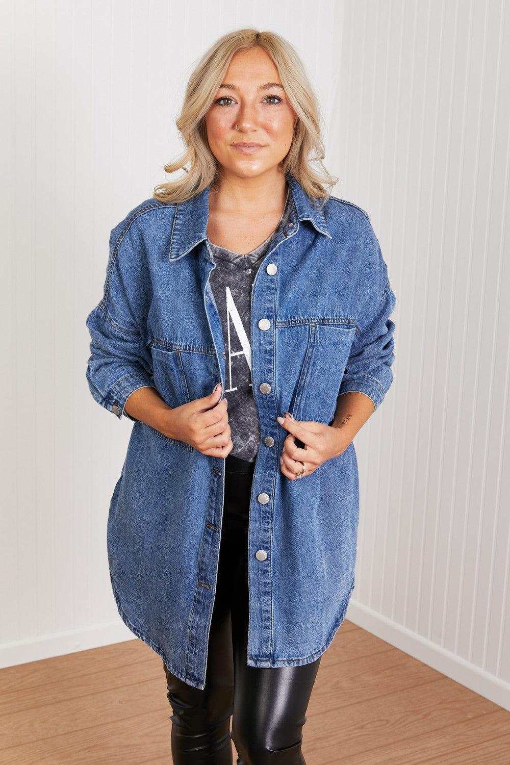 RISEN Jessica Denim Shacket-TOPS / DRESSES-[Adult]-[Female]-Blue Zone Planet
