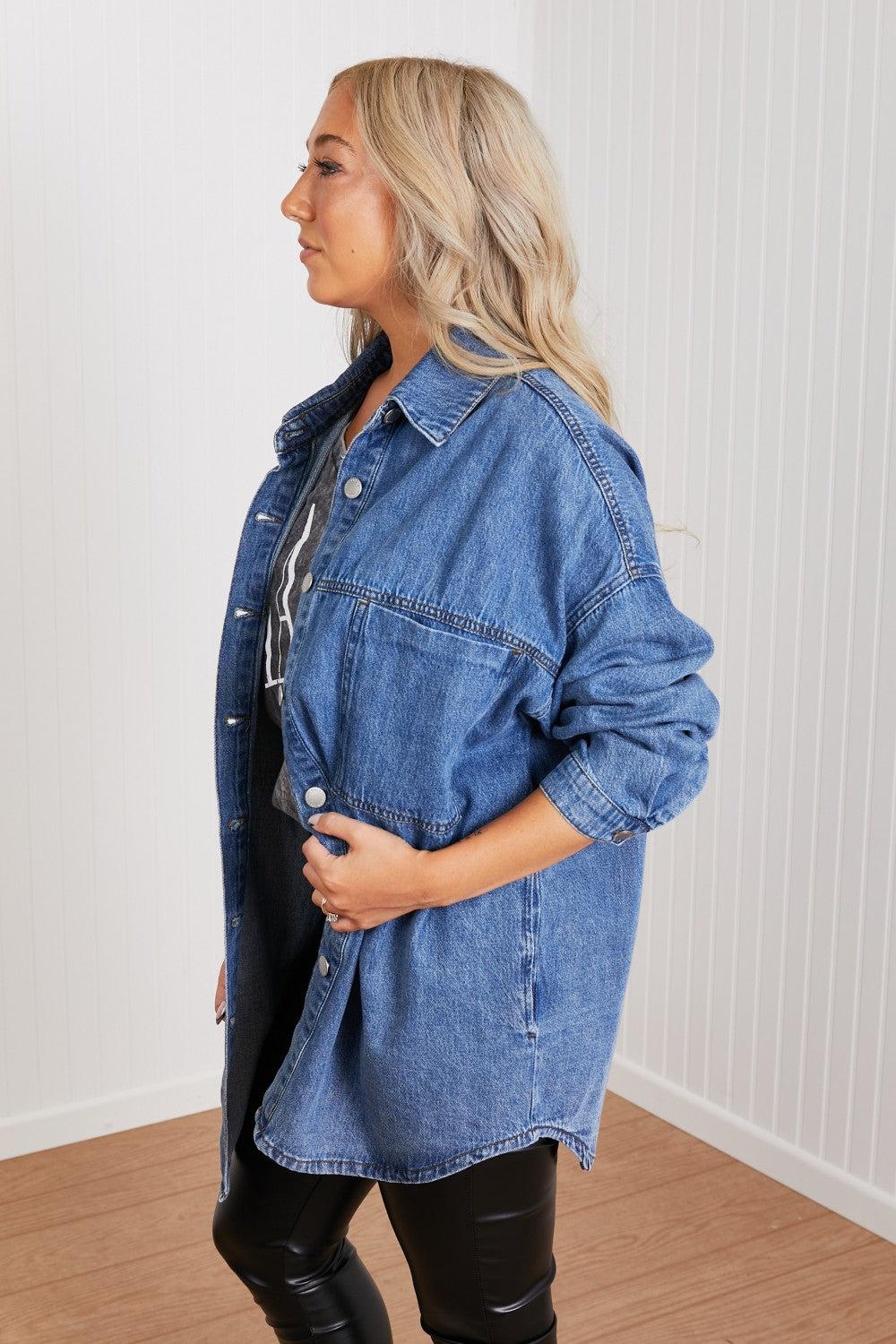 RISEN Jessica Denim Shacket-TOPS / DRESSES-[Adult]-[Female]-Blue Zone Planet