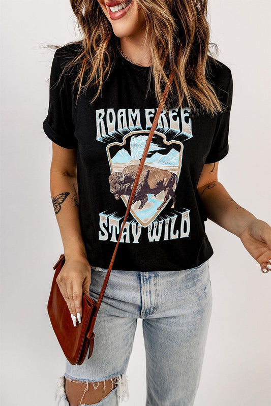 ROAM FREE STAY WILD Graphic Tee BLUE ZONE PLANET