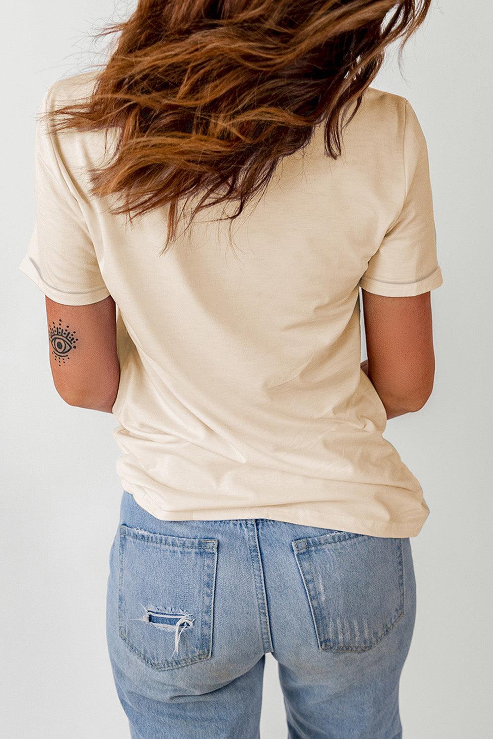 ROCK ROLL Graphic Cuffed Short Sleeve Tee BLUE ZONE PLANET