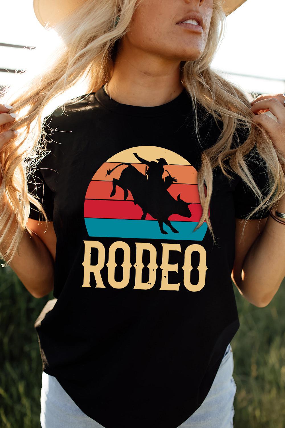 RODEO Graphic Round Neck Short Sleeve Tee BLUE ZONE PLANET