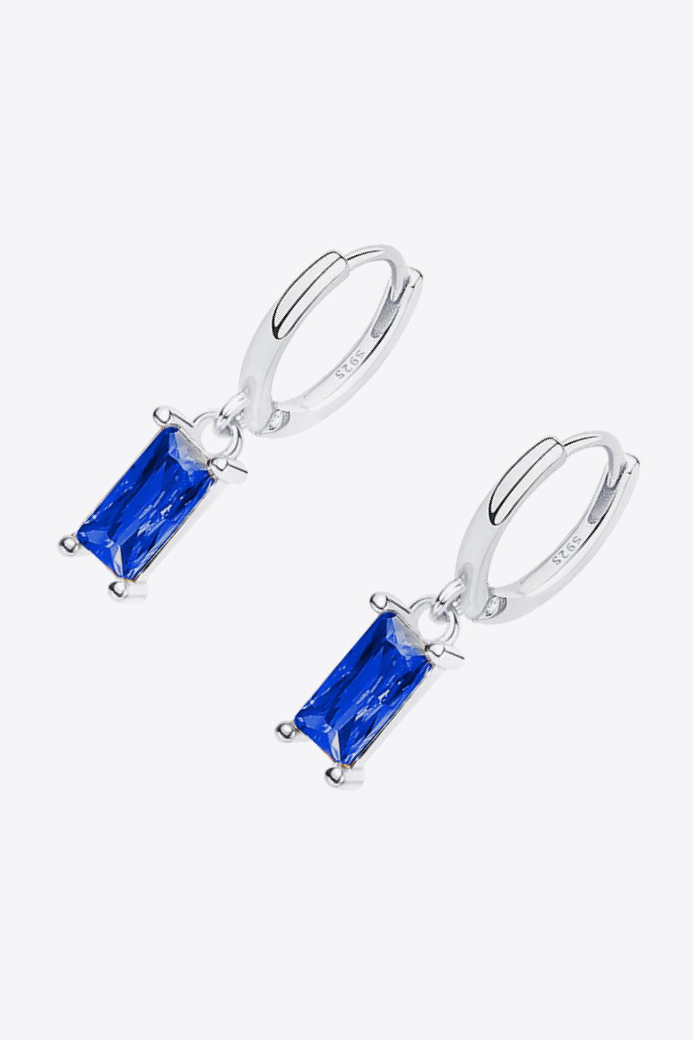 Retro 925 Sterling Silver Cubic Zirconia Drop Earrings BLUE ZONE PLANET