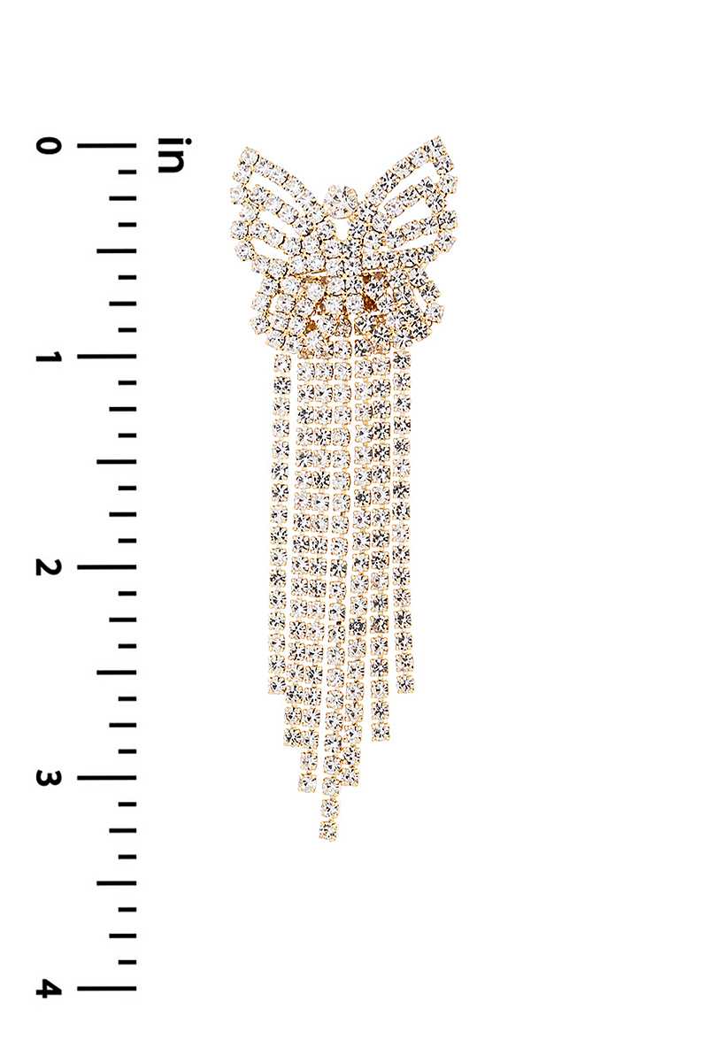 Rhinestone Butterfly Tassel Earring-[Adult]-[Female]-Blue Zone Planet