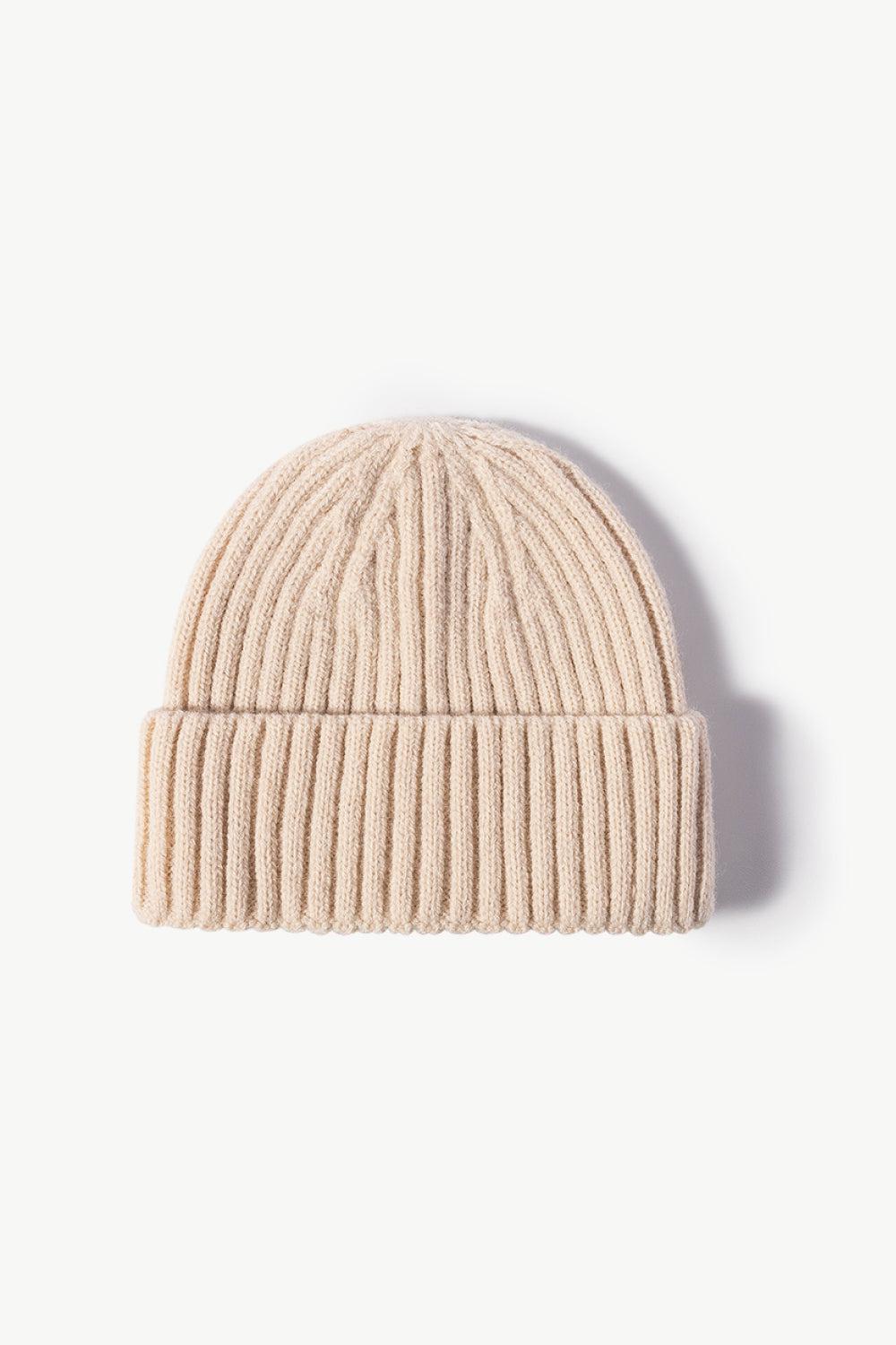 Rib-Knit Cuff Beanie-TOPS / DRESSES-[Adult]-[Female]-Cream-One Size-2022 Online Blue Zone Planet