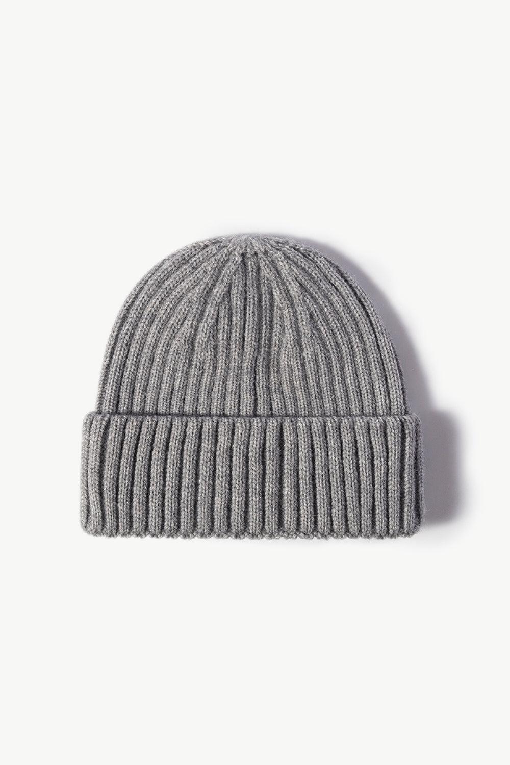 Rib-Knit Cuff Beanie-TOPS / DRESSES-[Adult]-[Female]-Gray-One Size-2022 Online Blue Zone Planet