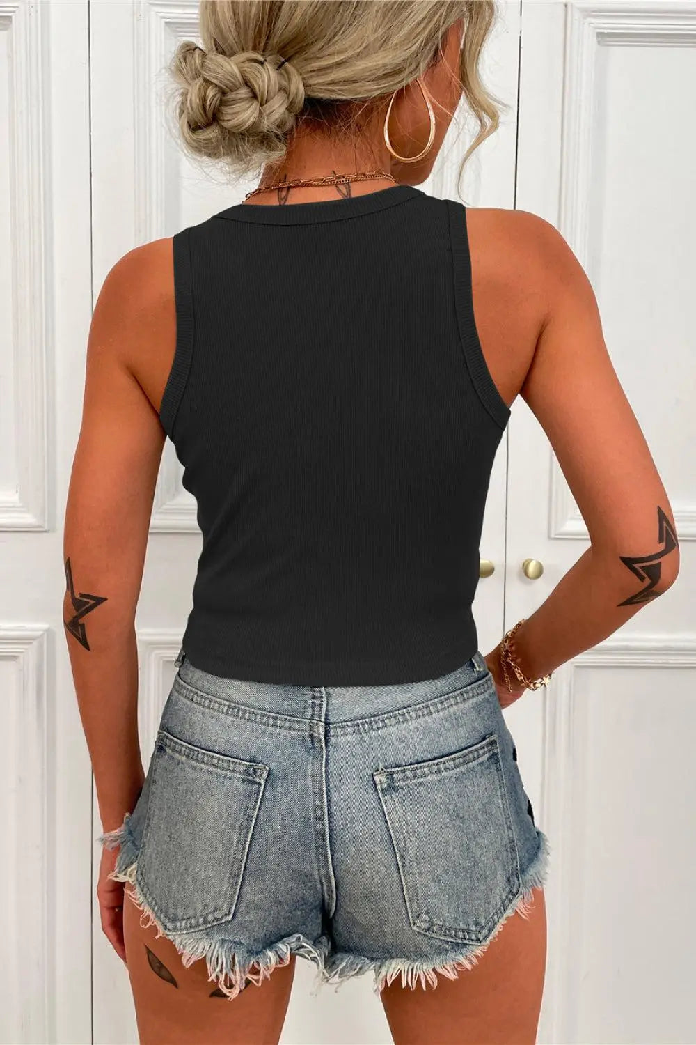 Ribbed Cropped Tank BLUE ZONE PLANET