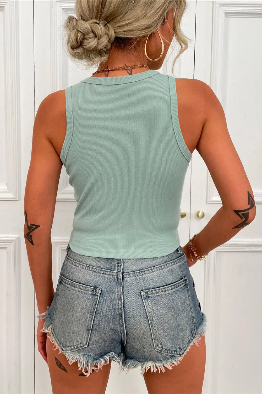Ribbed Cropped Tank BLUE ZONE PLANET