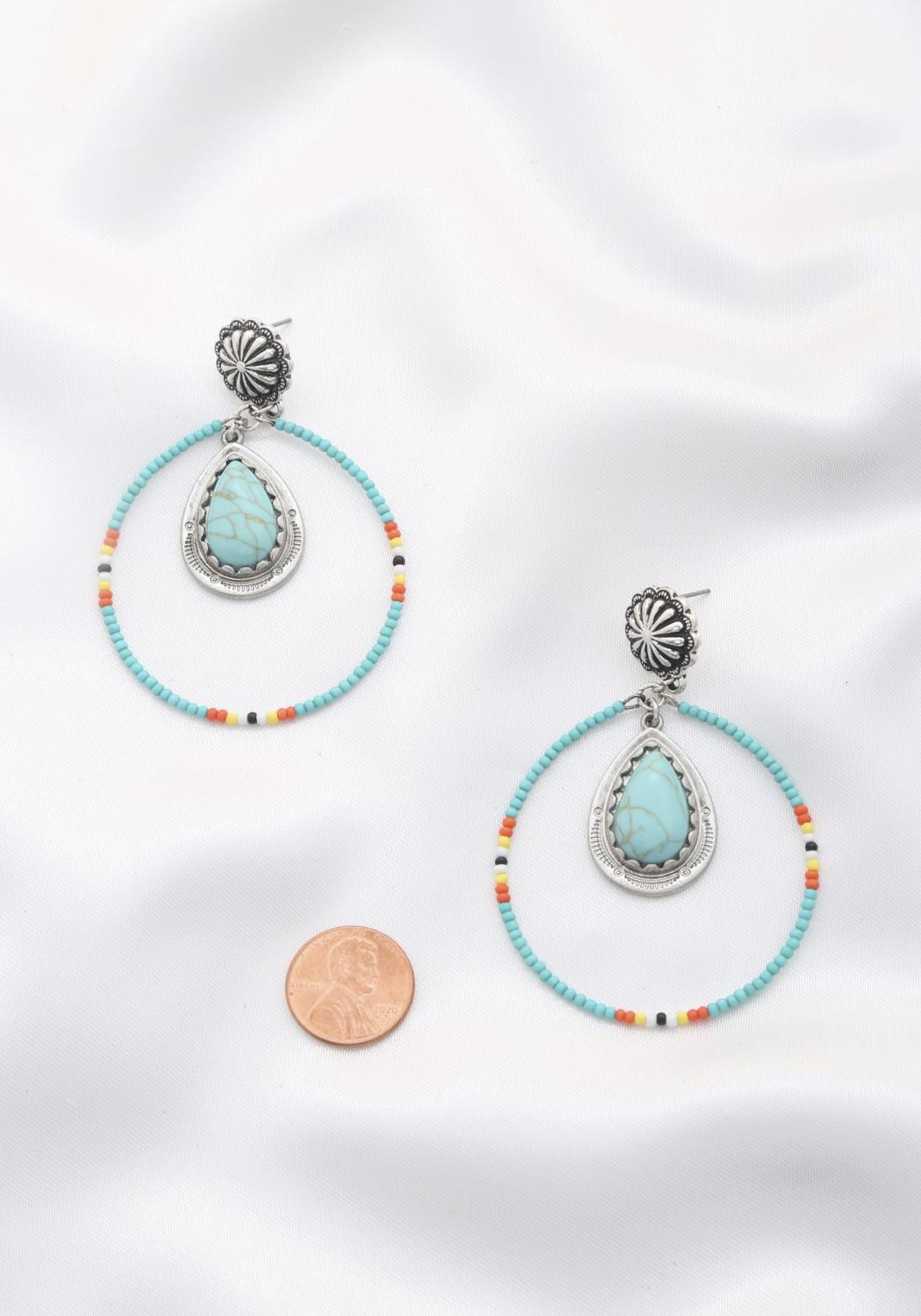 Rodeo western style stone earring Blue Zone Planet