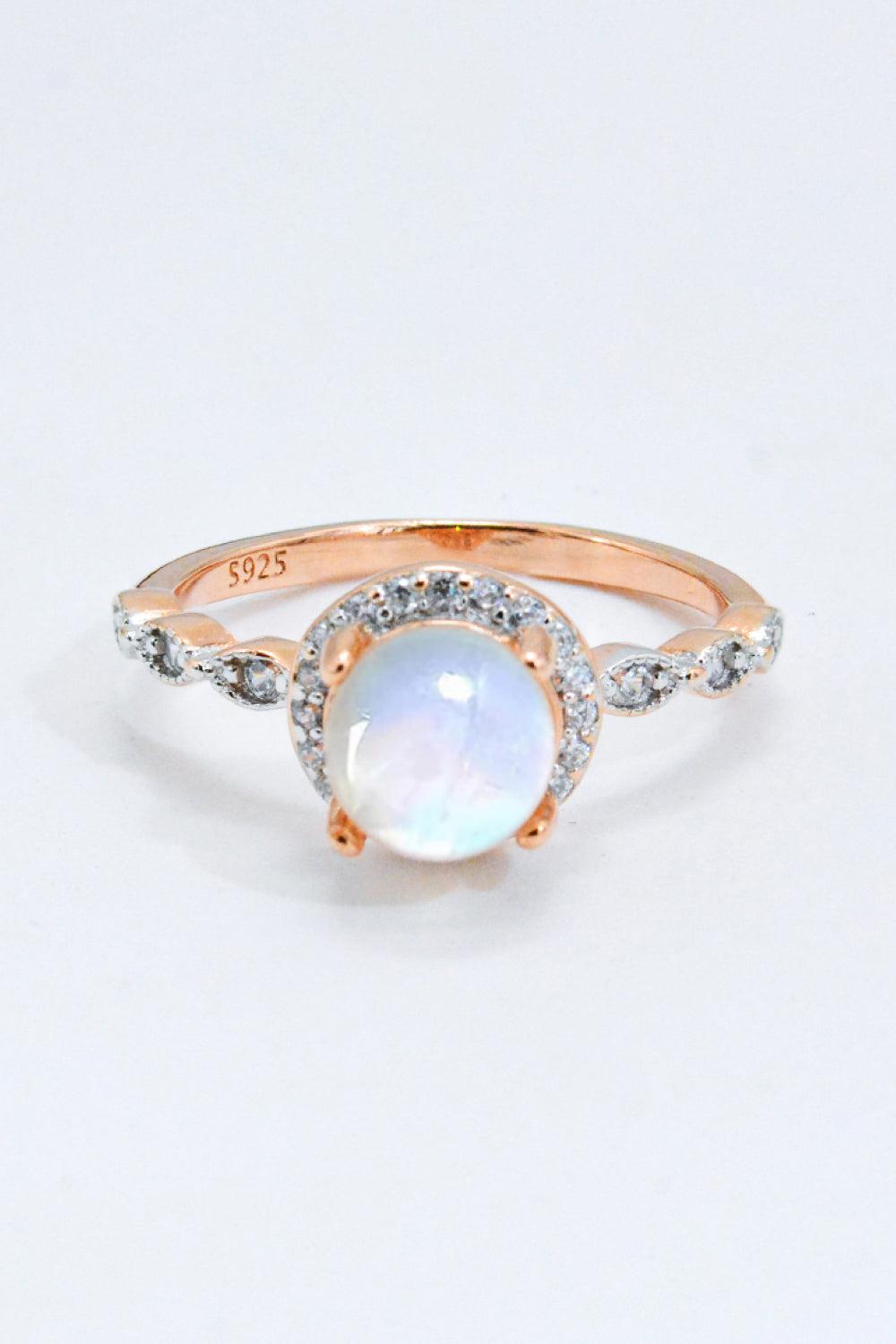 Round Moonstone Ring BLUE ZONE PLANET