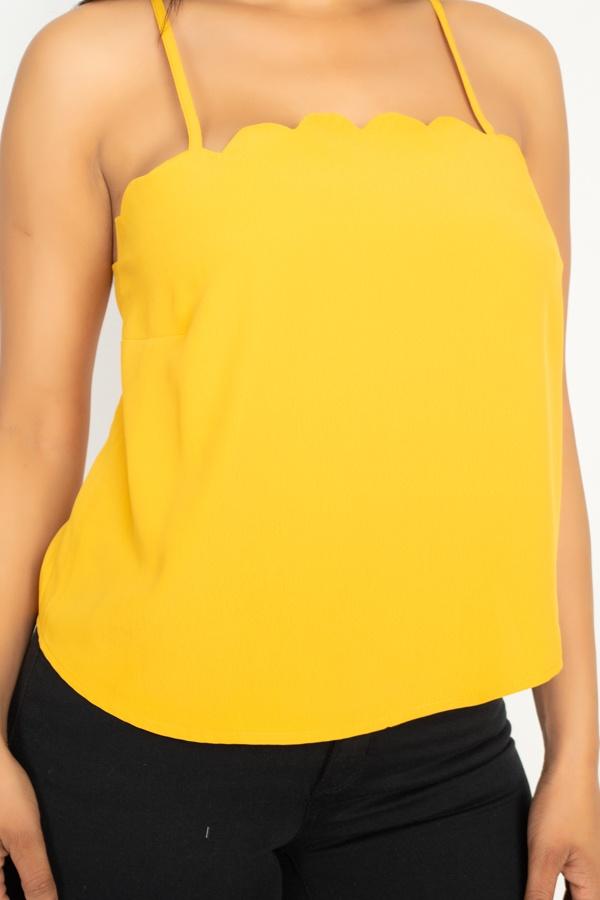 Scallop Opening Cami Top-TOPS / DRESSES-[Adult]-[Female]-Blue Zone Planet