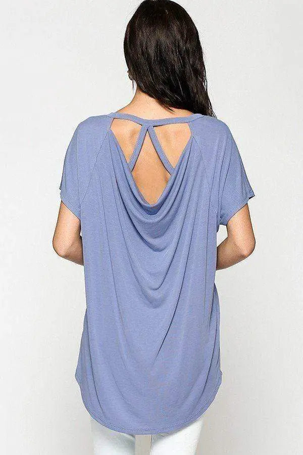Scoop Neckline Cupro Solid Top Blue Zone Planet