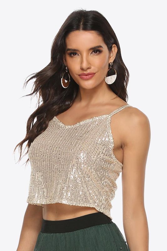 Sequin Cropped Cami BLUE ZONE PLANET