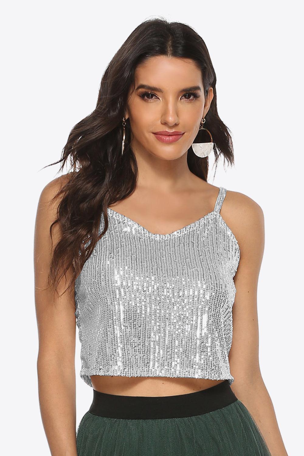 Sequin Cropped Cami BLUE ZONE PLANET