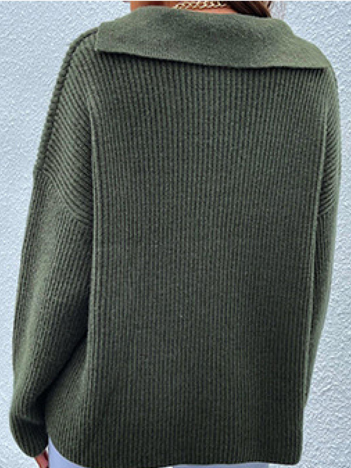 Shawl Collar Rib-Knit Sweater-TOPS / DRESSES-[Adult]-[Female]-Blue Zone Planet