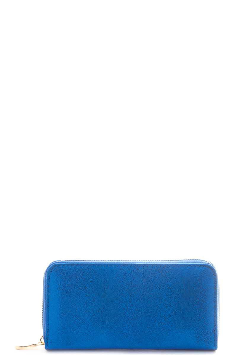 Shiny Color Zipper Wallet-[Adult]-[Female]-Blue Zone Planet