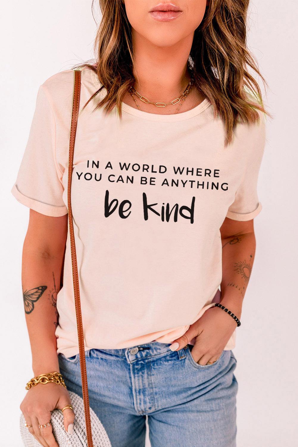 Slogan Graphic Cuffed Tee BLUE ZONE PLANET