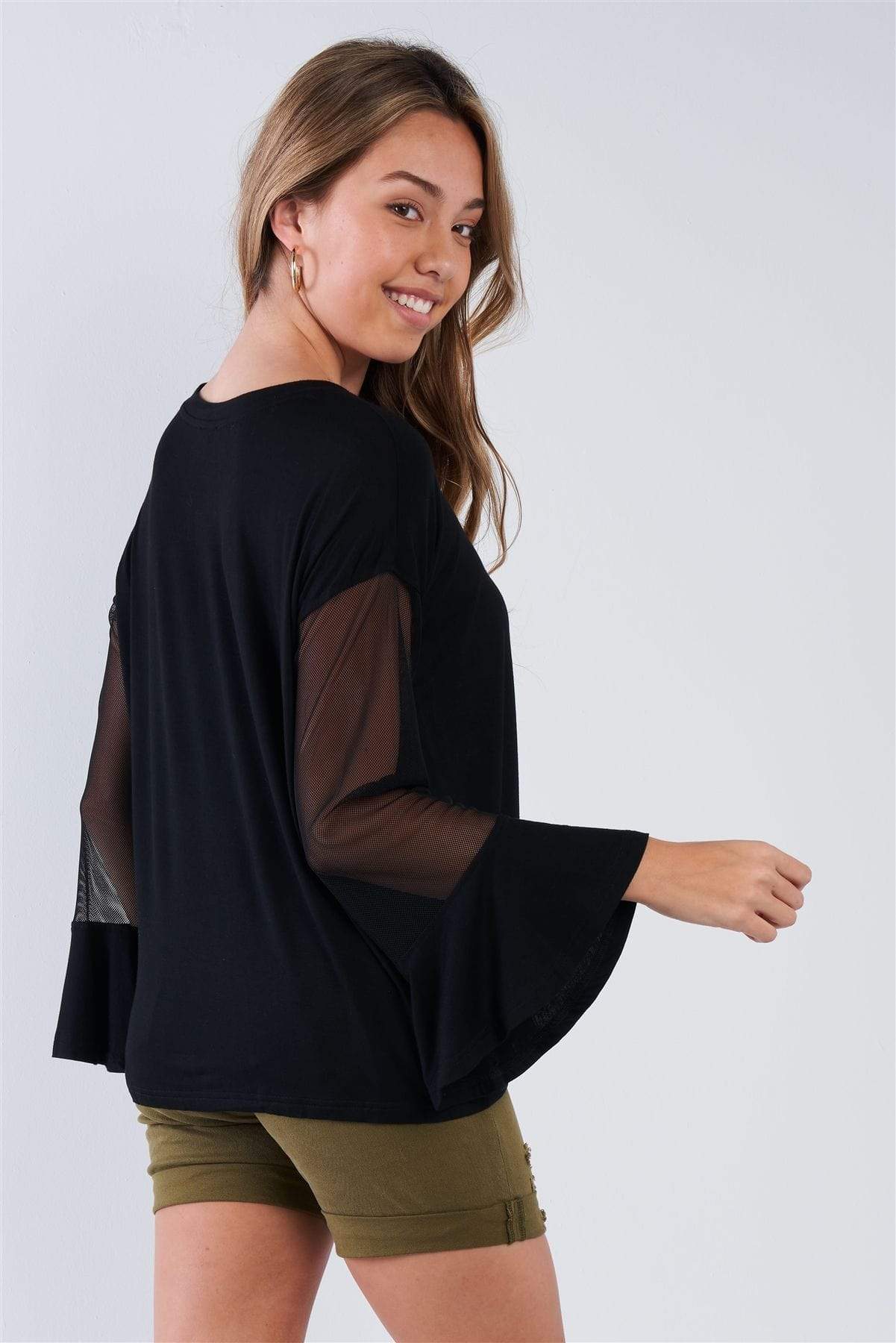 So Sassy Long Mesh Sleeve Top-TOPS / DRESSES-[Adult]-[Female]-Blue Zone Planet