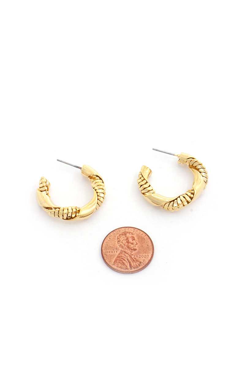 Sodajo Twist Hoop Earring-TOPS / DRESSES-[Adult]-[Female]-Gold-Blue Zone Planet