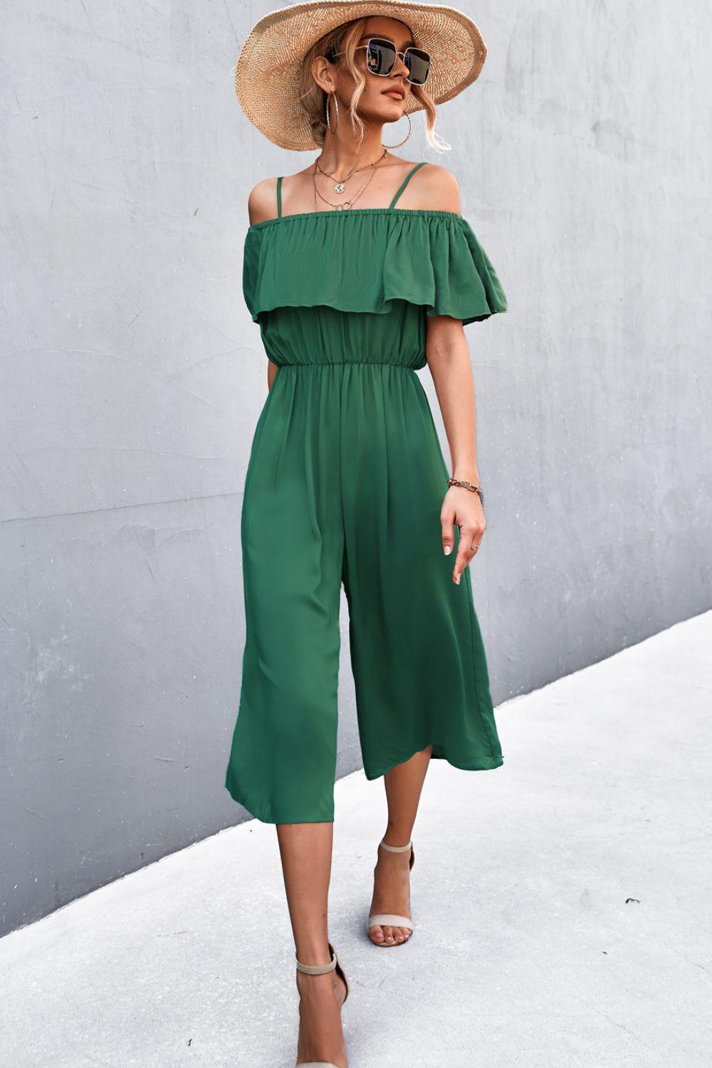 Spaghetti Strap Layered Jumpsuit BLUE ZONE PLANET