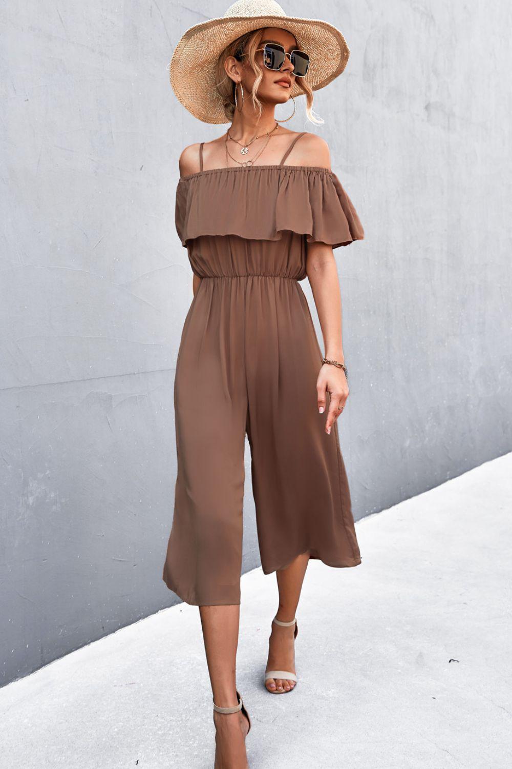 Spaghetti Strap Layered Jumpsuit BLUE ZONE PLANET