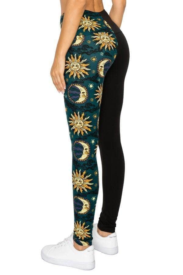 Spliced 5-inch Long Yoga Style Banded Lined Knit Legging With High Waist Blue Zone Planet