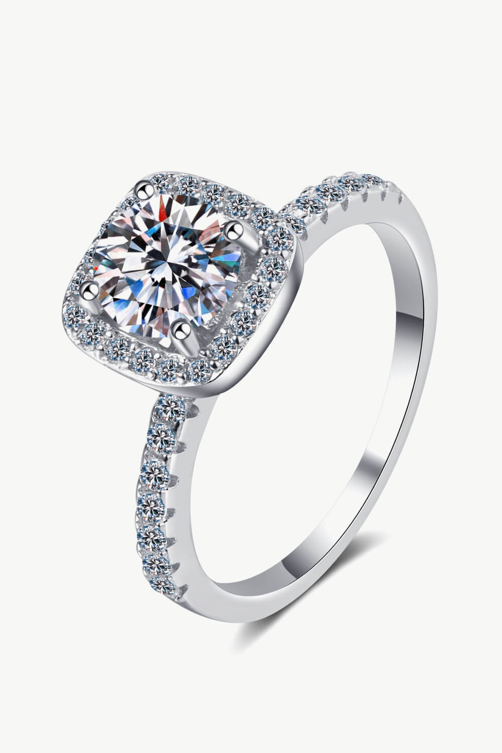 Square Moissanite Ring-RINGS-[Adult]-[Female]-Silver-4-2022 Online Blue Zone Planet