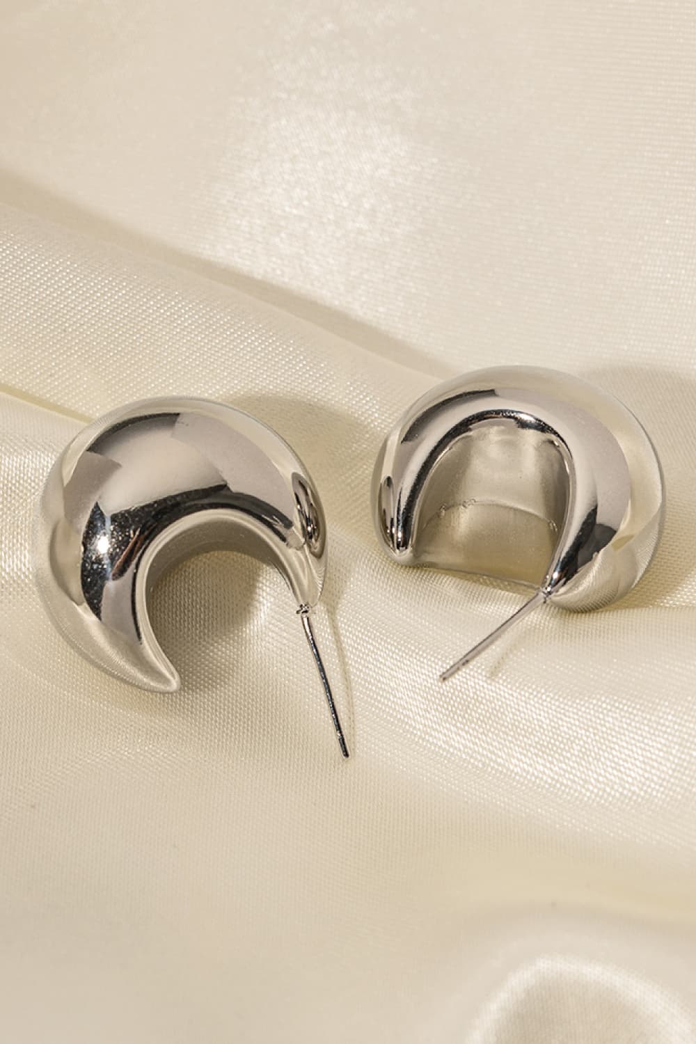 Stainless Steel C-Hoop Earrings-Earrings-[Adult]-[Female]-2022 Online Blue Zone Planet