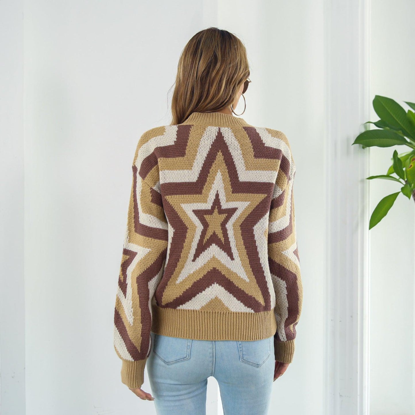 Star Dropped Shoulder Sweater BLUE ZONE PLANET