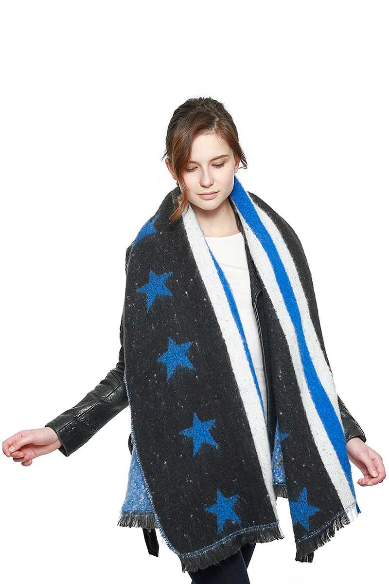 Stars & Stripe Oversized Scarf Blue Zone Planet