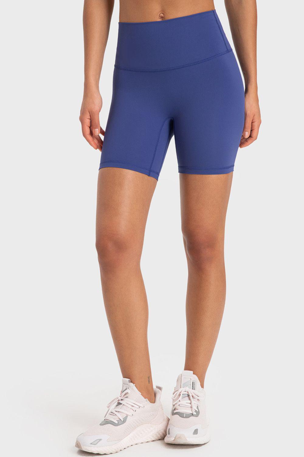Staying Cozy Wide Waistband Biker Shorts BLUE ZONE PLANET