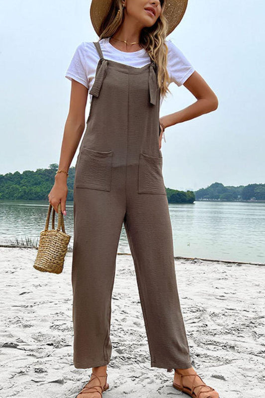 Straight Leg Jumpsuit with Pockets BLUE ZONE PLANET