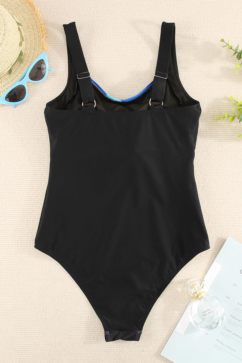 Striped Sleeveless One-Piece Swimsuit-TOPS / DRESSES-[Adult]-[Female]-Blue Zone Planet