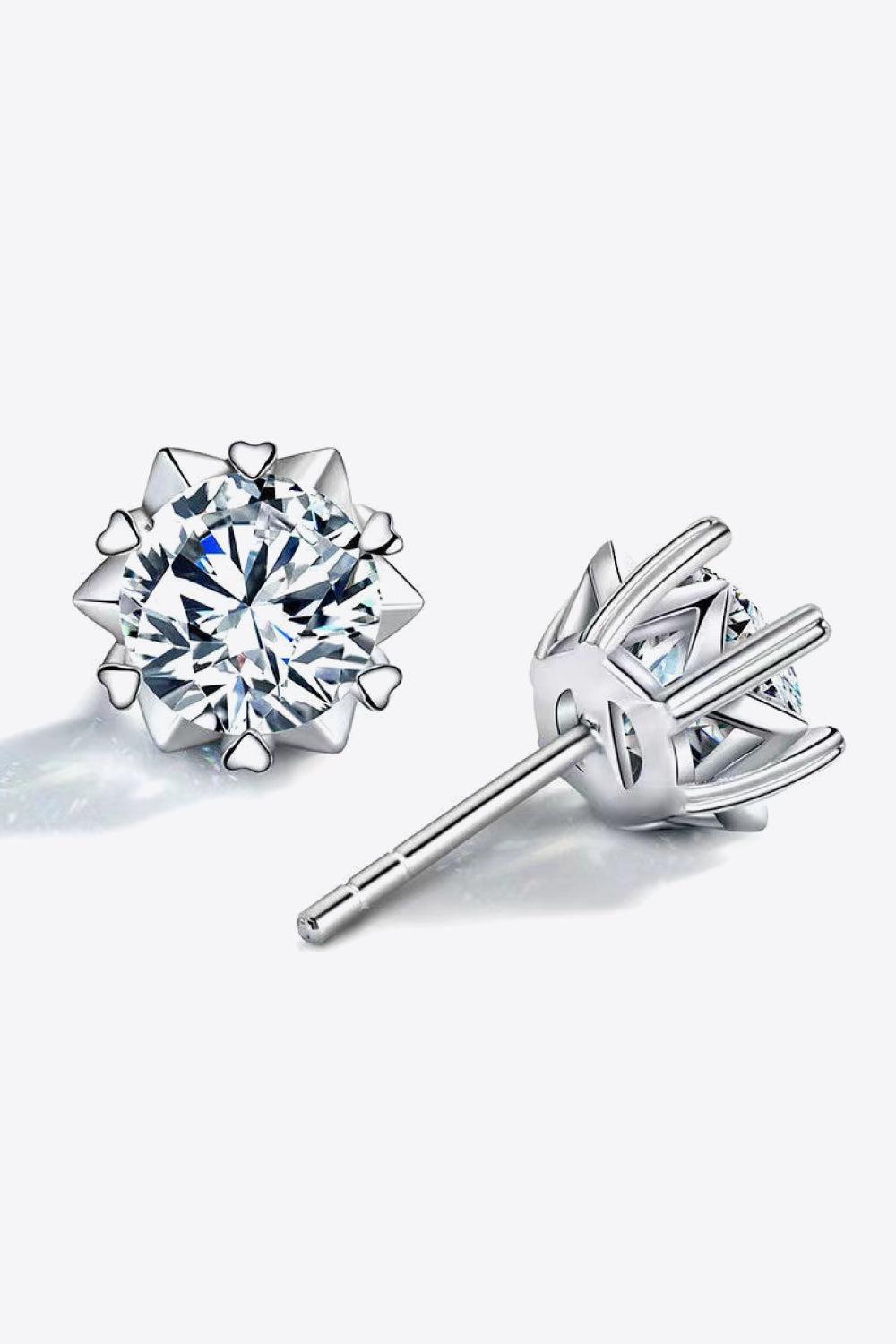 Stuck On You 4 Carat Moissanite Stud Earrings BLUE ZONE PLANET