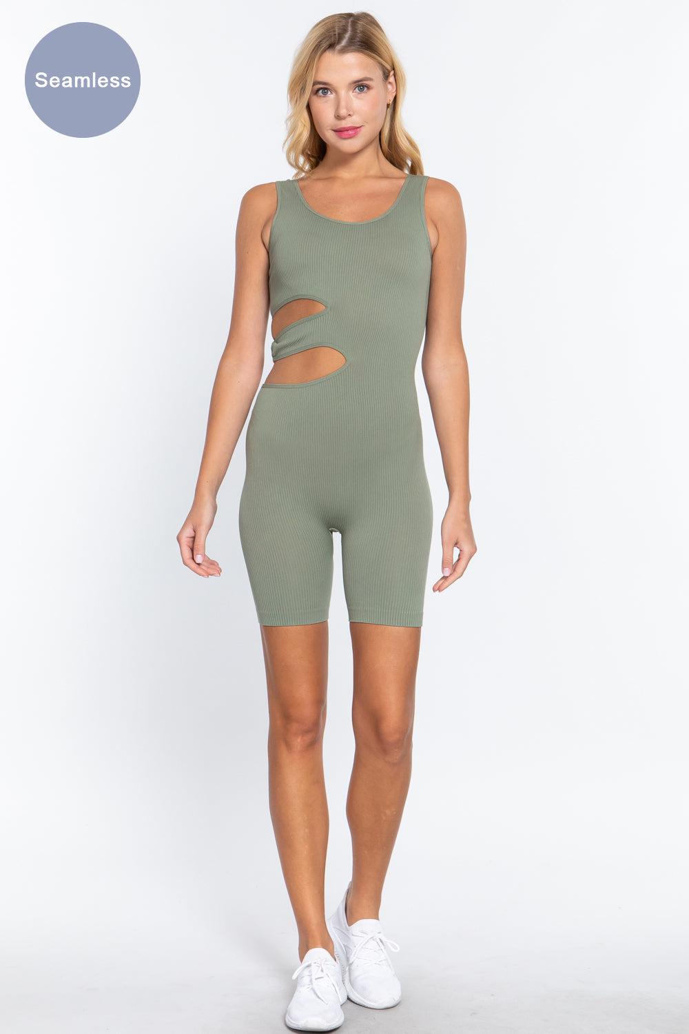 Suave Cut-out Seamless Romper Blue Zone Planet