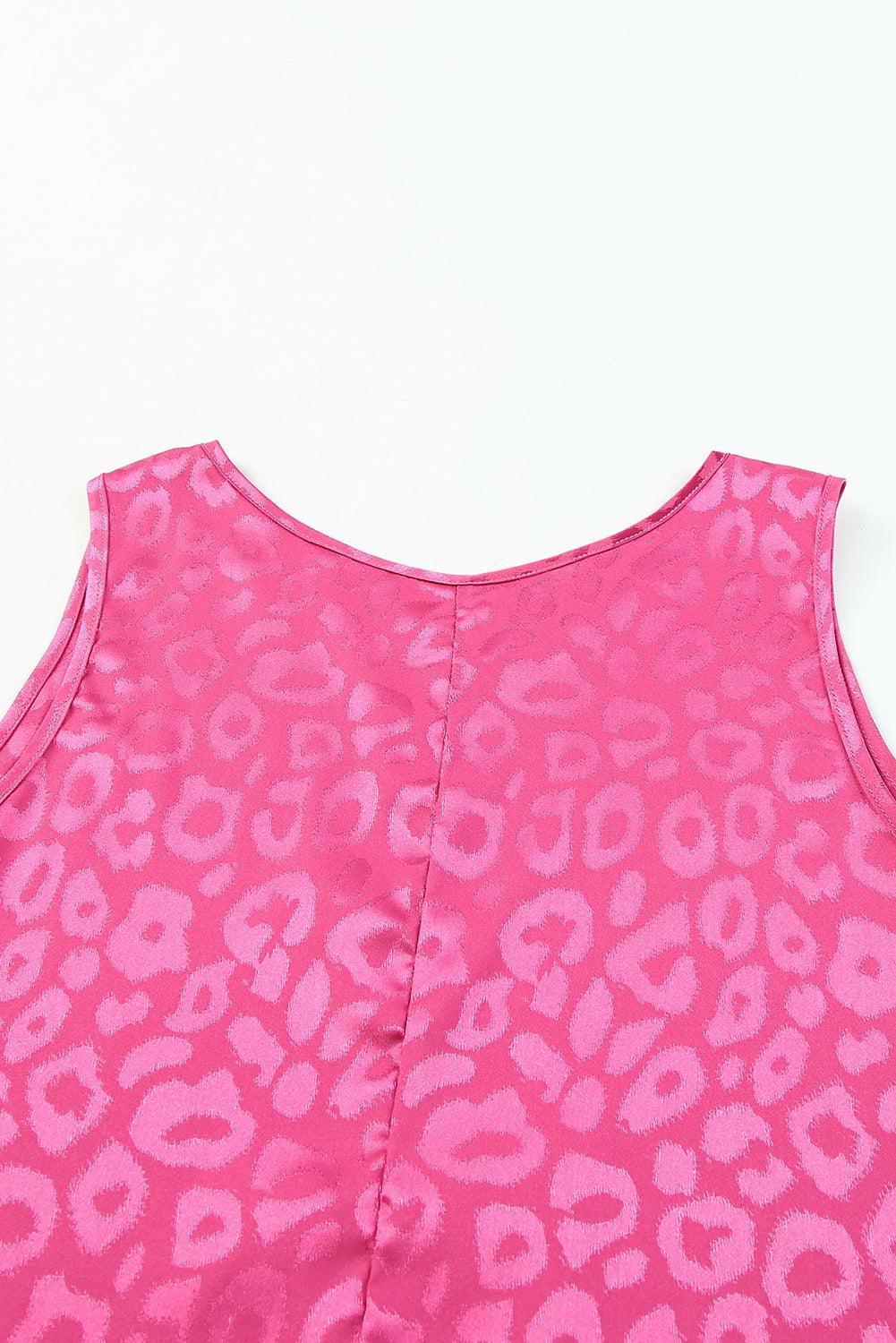 Sweet Days Leopard Round Neck Tank BLUE ZONE PLANET