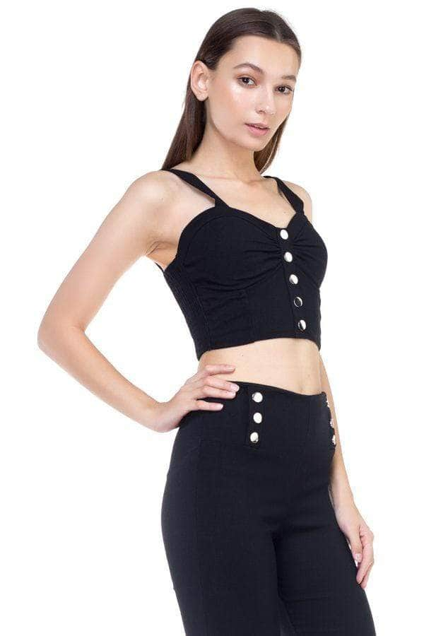 Sweetheart Button Down Crop Top-TOPS / DRESSES-[Adult]-[Female]-Blue Zone Planet