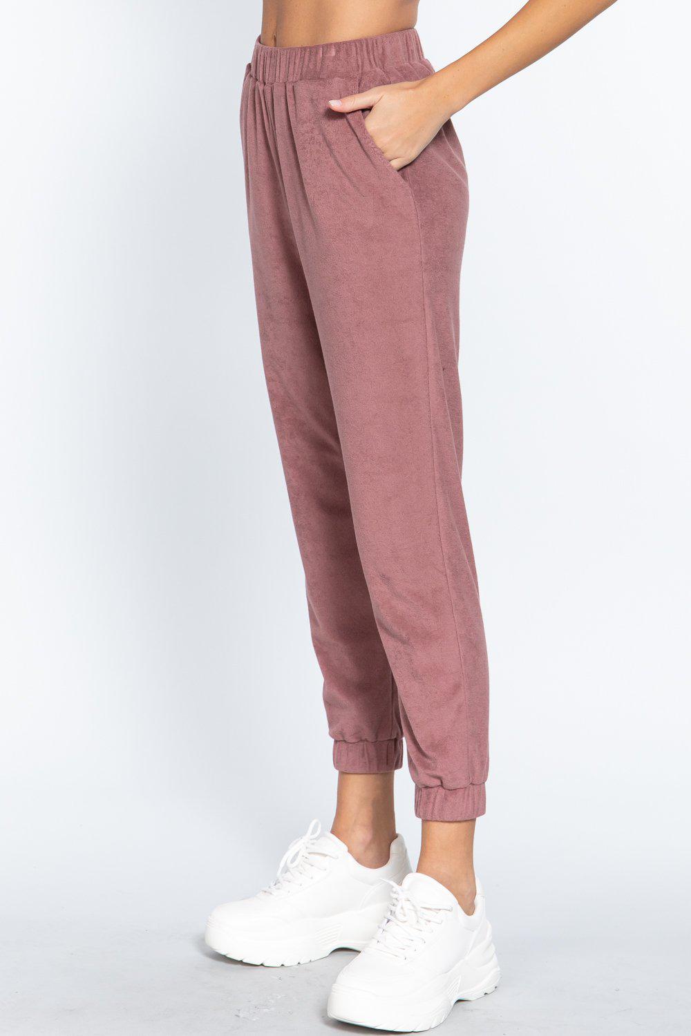 Terry Towelling Long Jogger Pants-[Adult]-[Female]-Blue Zone Planet