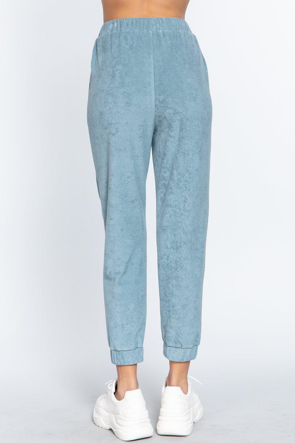 Terry Towelling Long Jogger Pants Blue Zone Planet