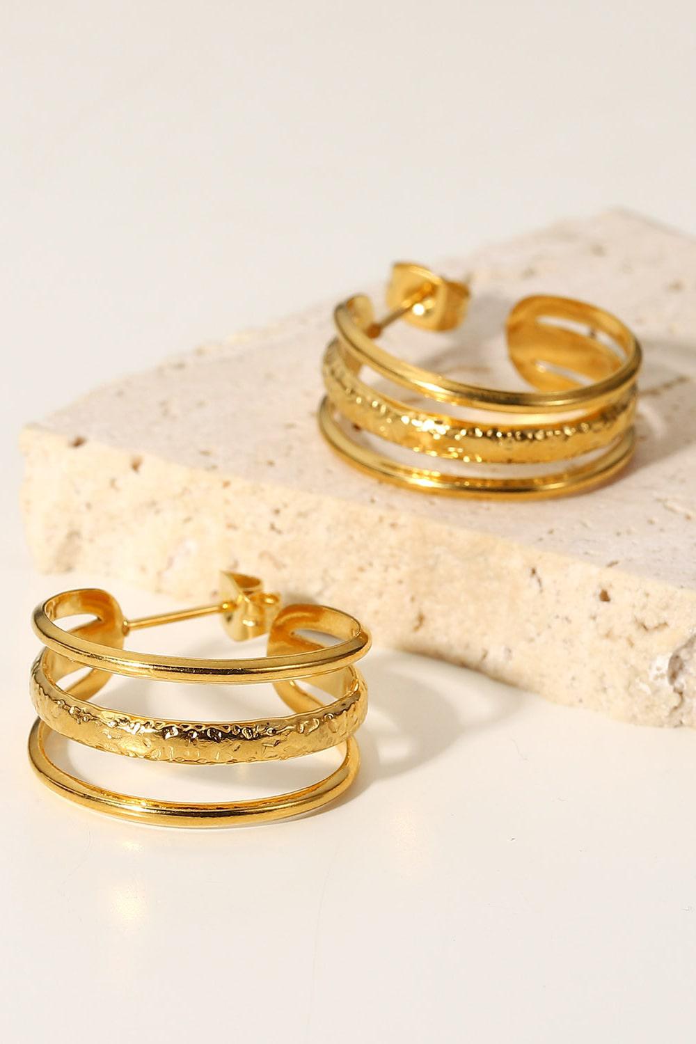 Three Is Better Than One C-Hoop Earrings-TOPS / DRESSES-[Adult]-[Female]-Gold-One Size-Blue Zone Planet