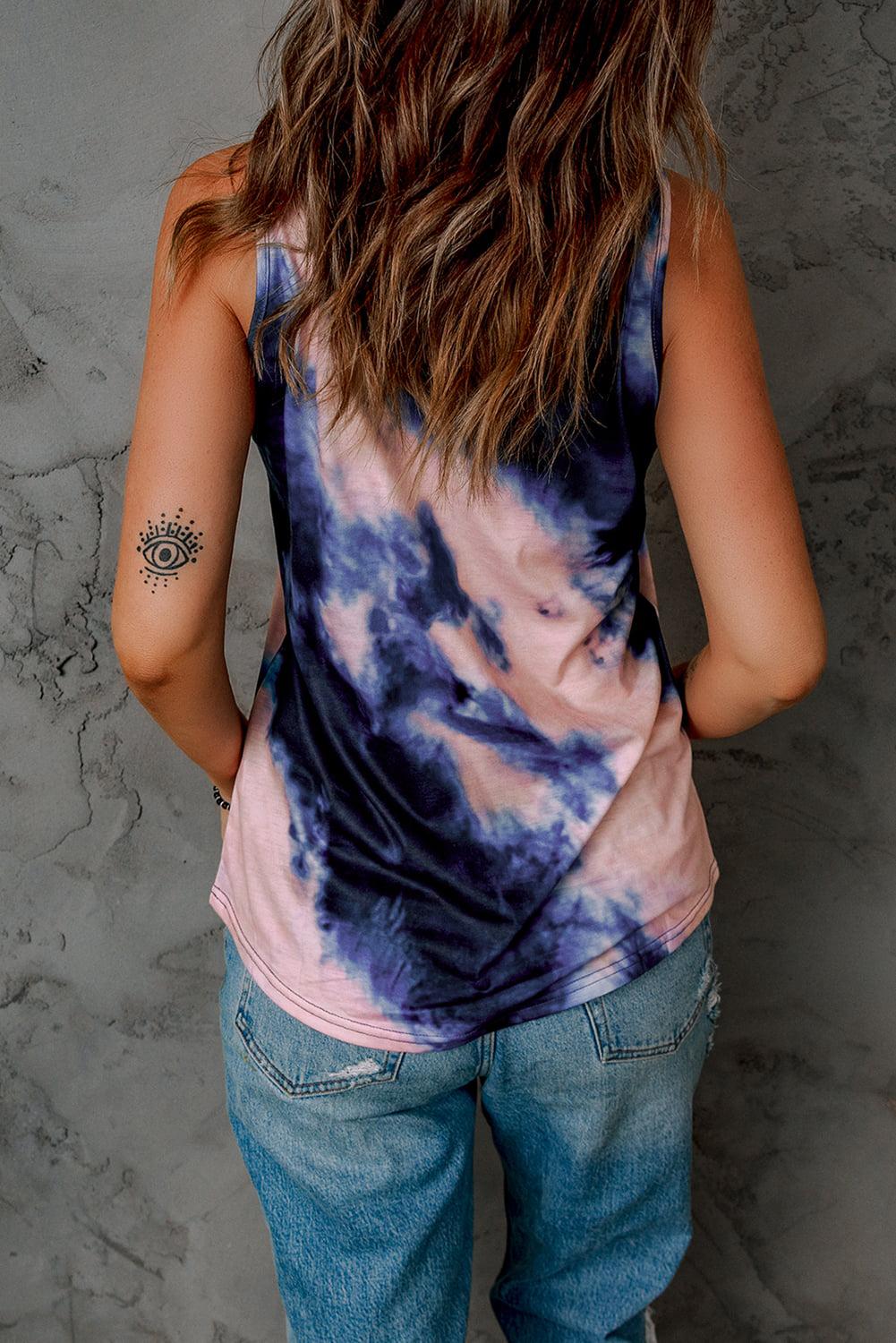 Tie-Dye Crisscross Tank BLUE ZONE PLANET