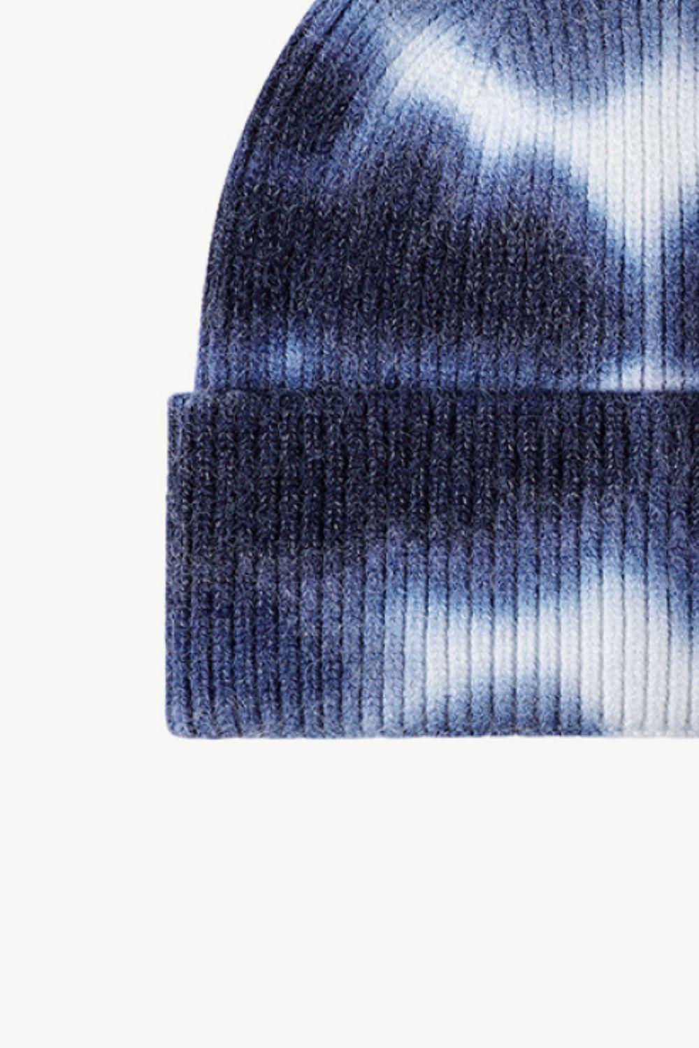 Tie-Dye Cuffed Knit Beanie BLUE ZONE PLANET
