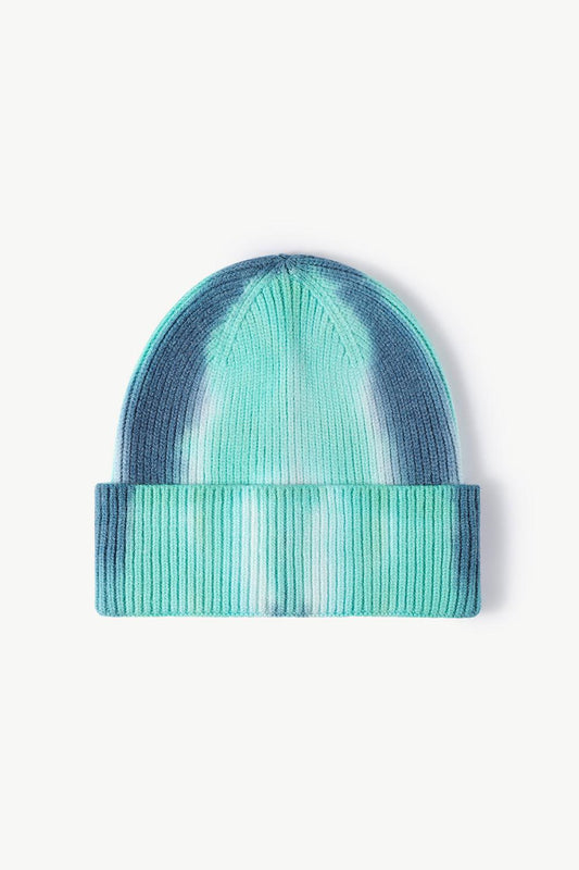 Tie-Dye Cuffed Knit Beanie BLUE ZONE PLANET