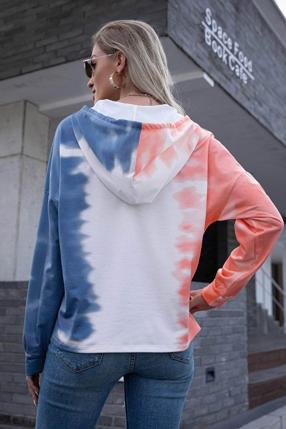 Tie dye drawstring sales hoodie