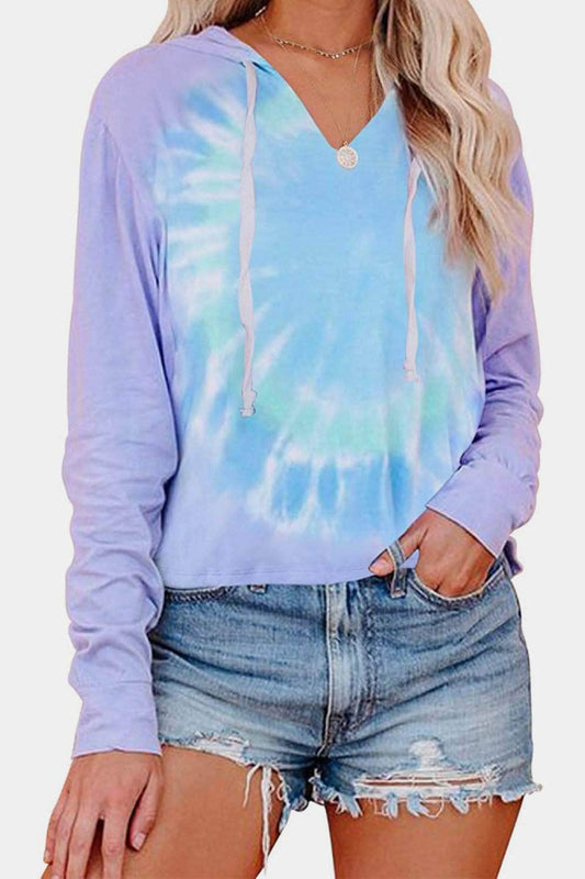 Tie-Dye Drawstring Hoodie BLUE ZONE PLANET