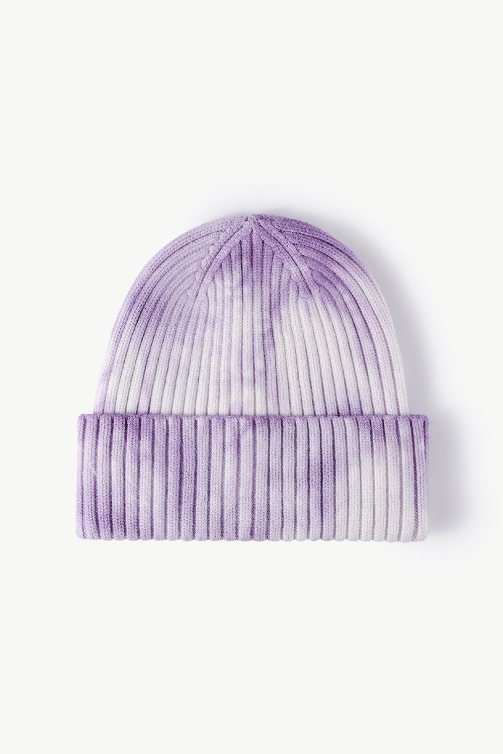 Tie-Dye Ribbed Cuffed Beanie-TOPS / DRESSES-[Adult]-[Female]-Purple-One Size-2022 Online Blue Zone Planet